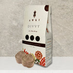 AWKI Divvy white vegan chocolate coins with specialty coffee, 100g pouch