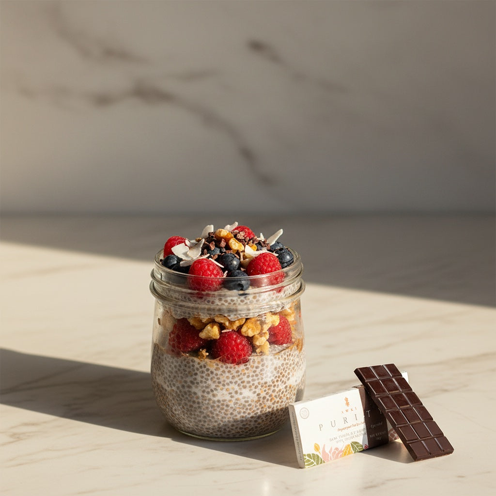 Sugar-Free Cacao Chia Pudding (Made with AWKI Purity)