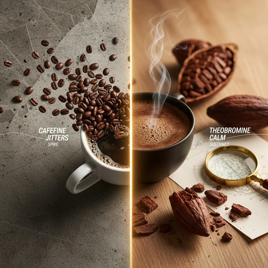 Theobromine vs Caffeine: Why Pure Cacao Wins for Sustained Energy