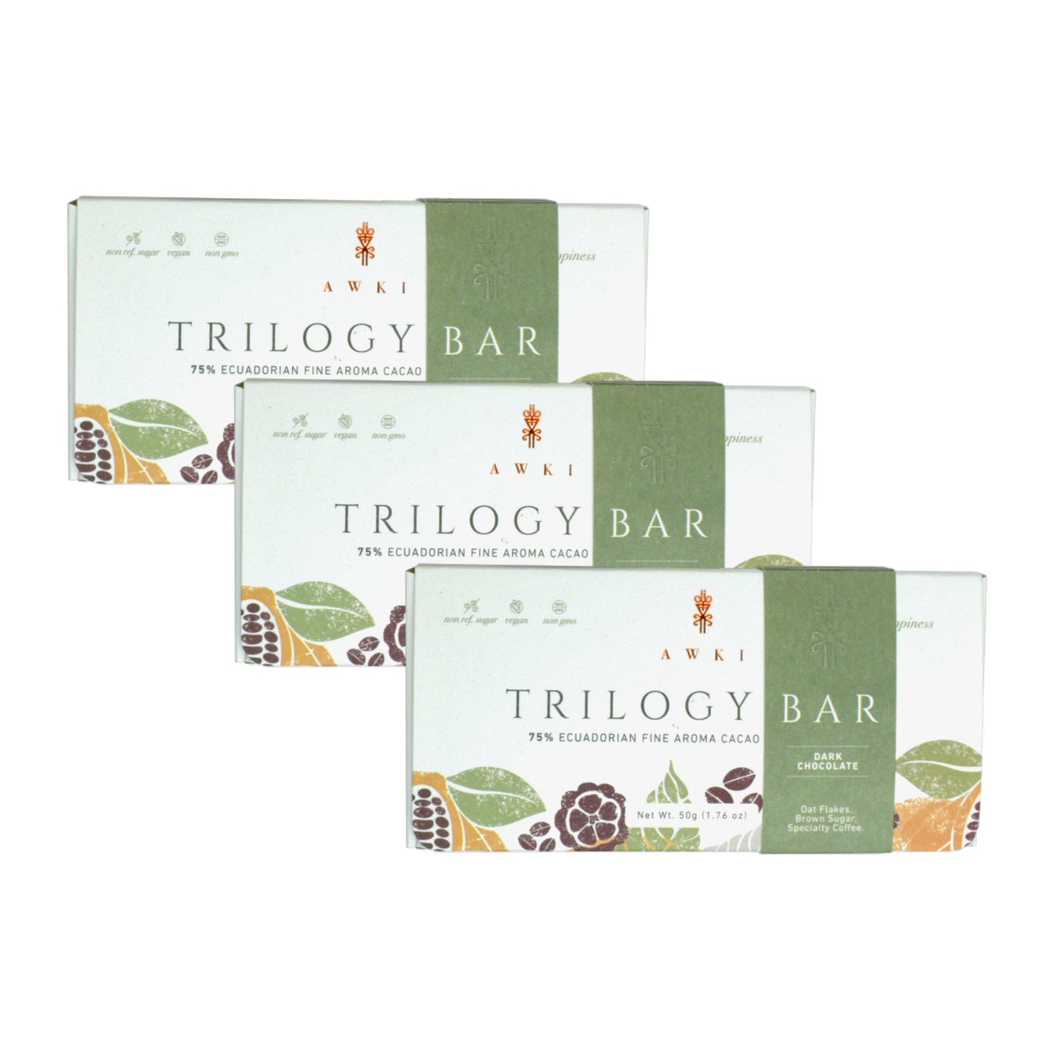 TRILOGY CHOCOLATE BAR (3 bars pack 50g each bar)