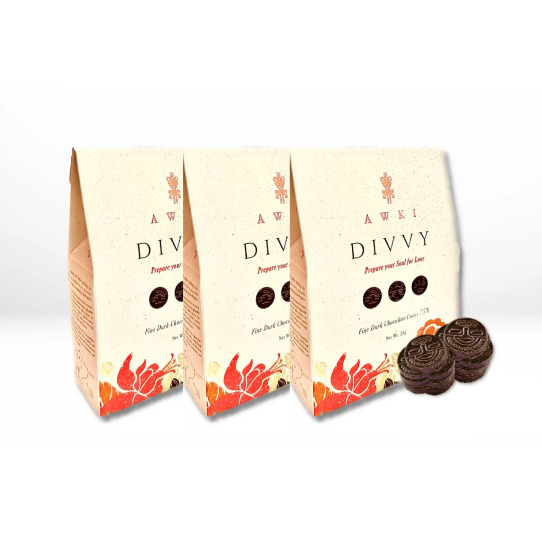 DIVVY Dark Chocolate Coins 75%  Small (3 packs)